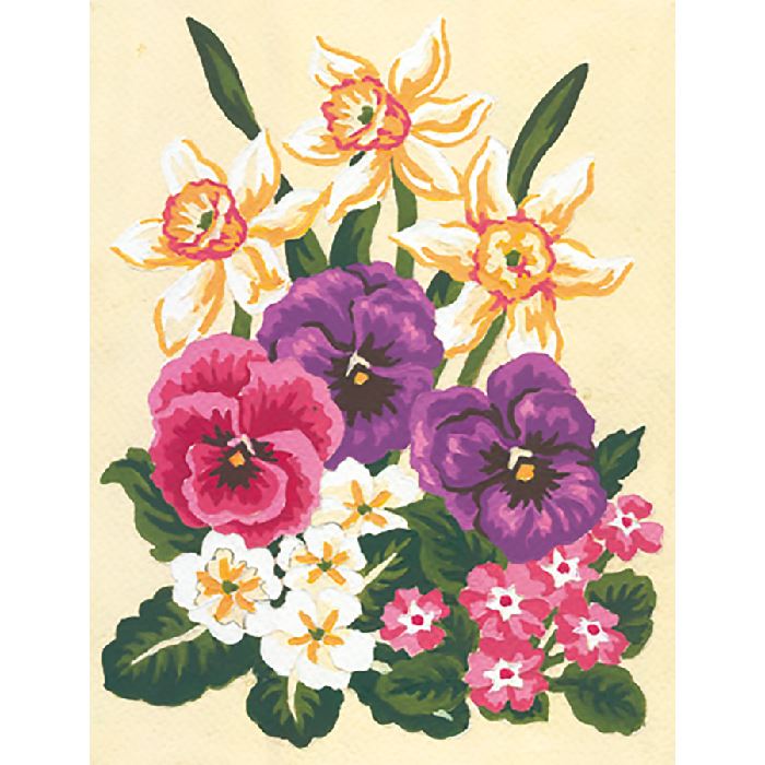 Canevas Pénélope - Fleurs de printemps. - Collection d'Art