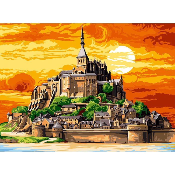 Kit canevas Pénélope - Le Mont St Michel en couleur - SEG de Paris