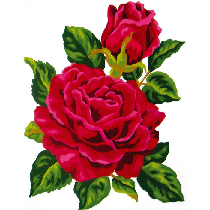 Canevas pénélope - Rose rouge - Collection d'art
