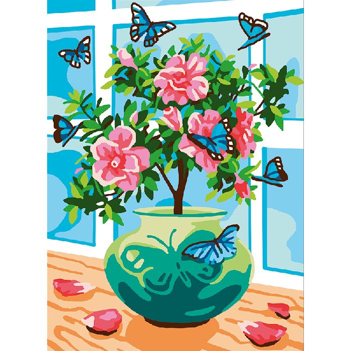 Canevas Pénélope - Roses et papillons - Collection d'Art