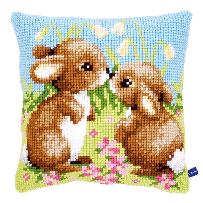 Petits lapins - Kit Coussin gros trous - Vervaco