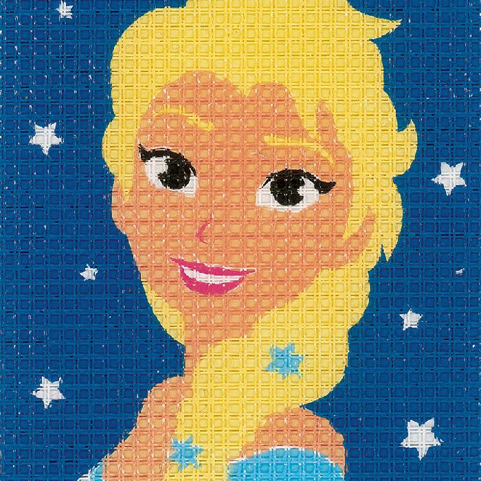 Elsa - Kit Canevas pour Enfant - Collection Disney Frozen - Vervaco