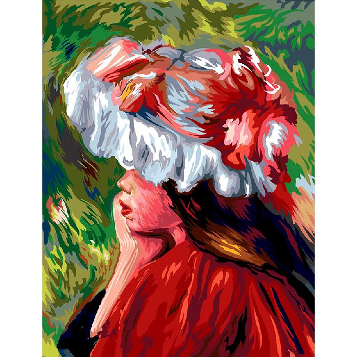Canevas Pénélope - La fillette au chapeau rouge d'après Monet - Margot de Paris