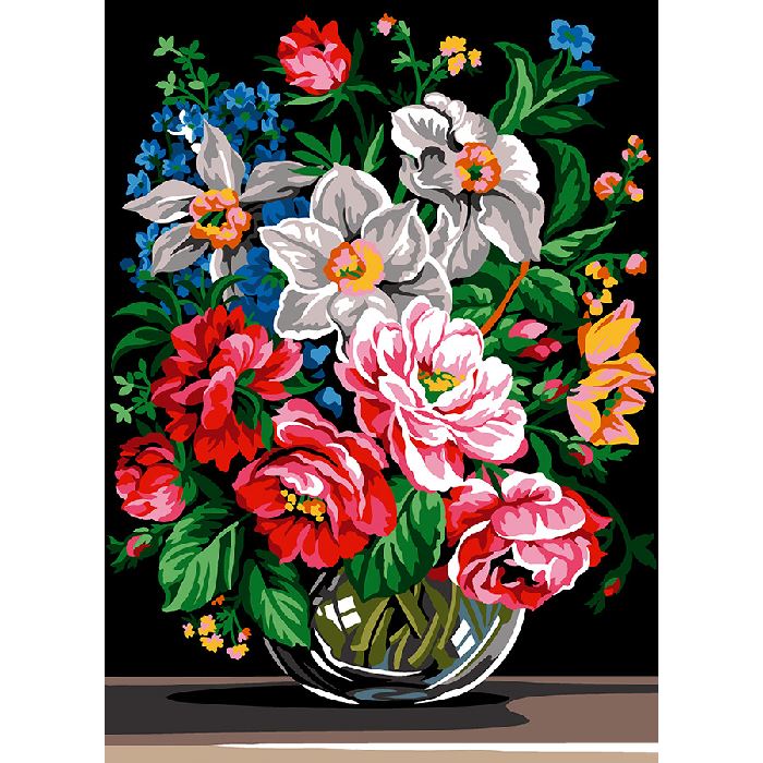 Kit canevas Pénélope - Bouquet de fleurs - SEG de Paris