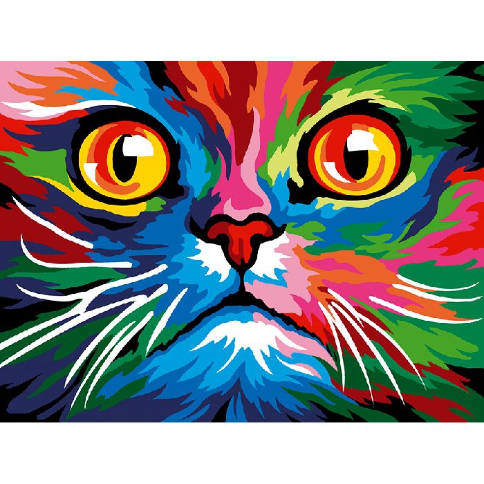 Canevas Pénélope - Face cat colored - Margot de Paris