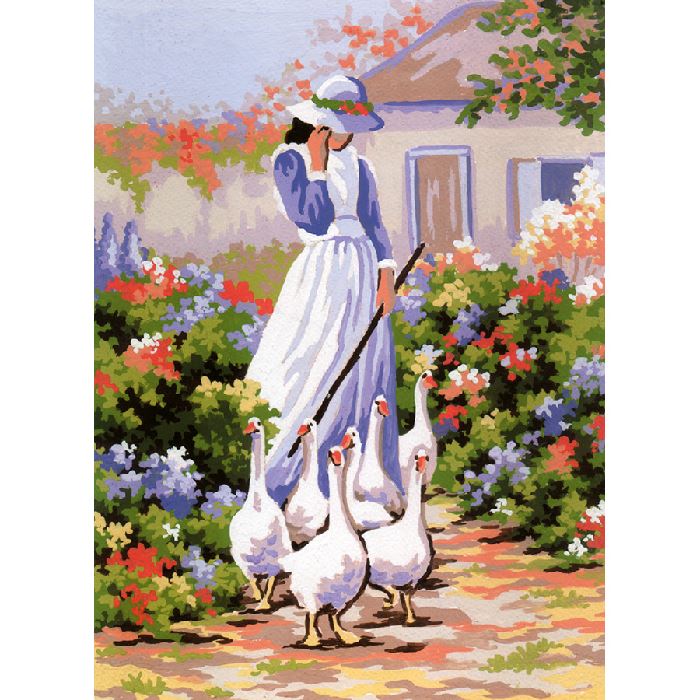 Canevas Pénélope - La gardienne d'oies - Collection d'Art