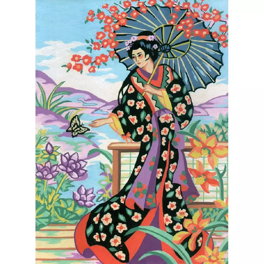 Canevas Pénélope - Geisha à l'ombrelle - Collection d'Art