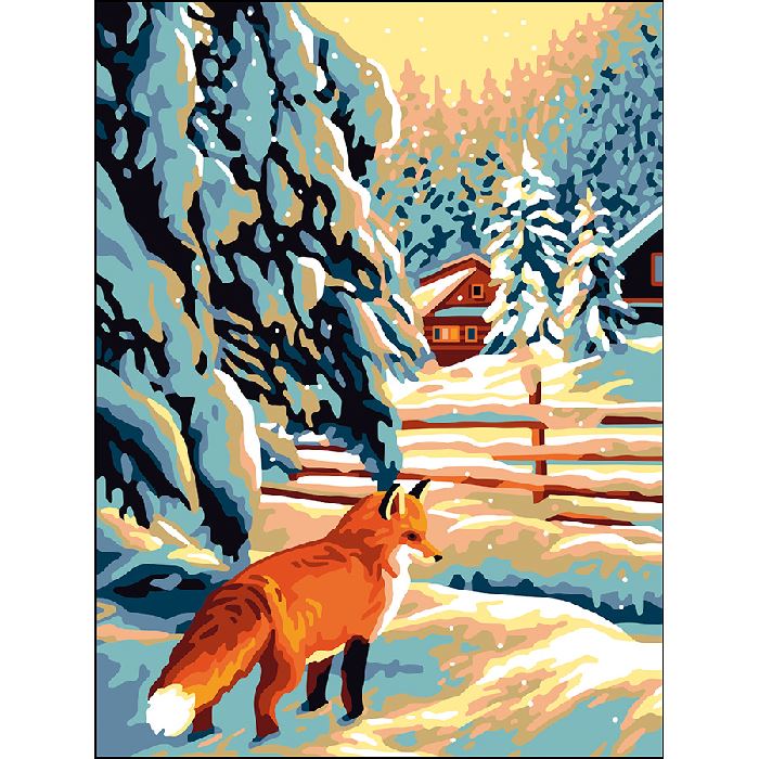 Canevas Pénélope - Renard dans la neige - Collection d'Art