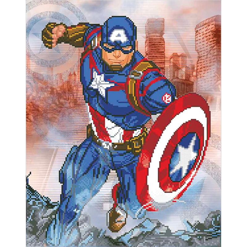 Kit broderie diamant - Captain America - Camelot Dotz - Licence Marvel