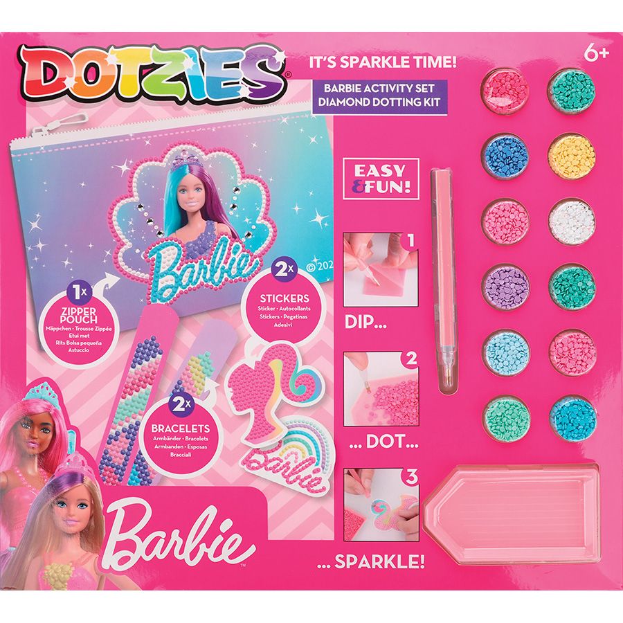 Kit broderie diamant enfant - Barbie - 5 créations - Dotzies