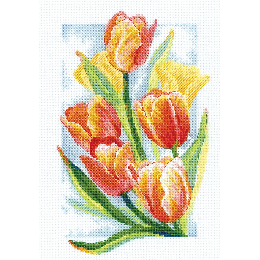 Kit broderie point de croix compté - Les tulipes - Riolis