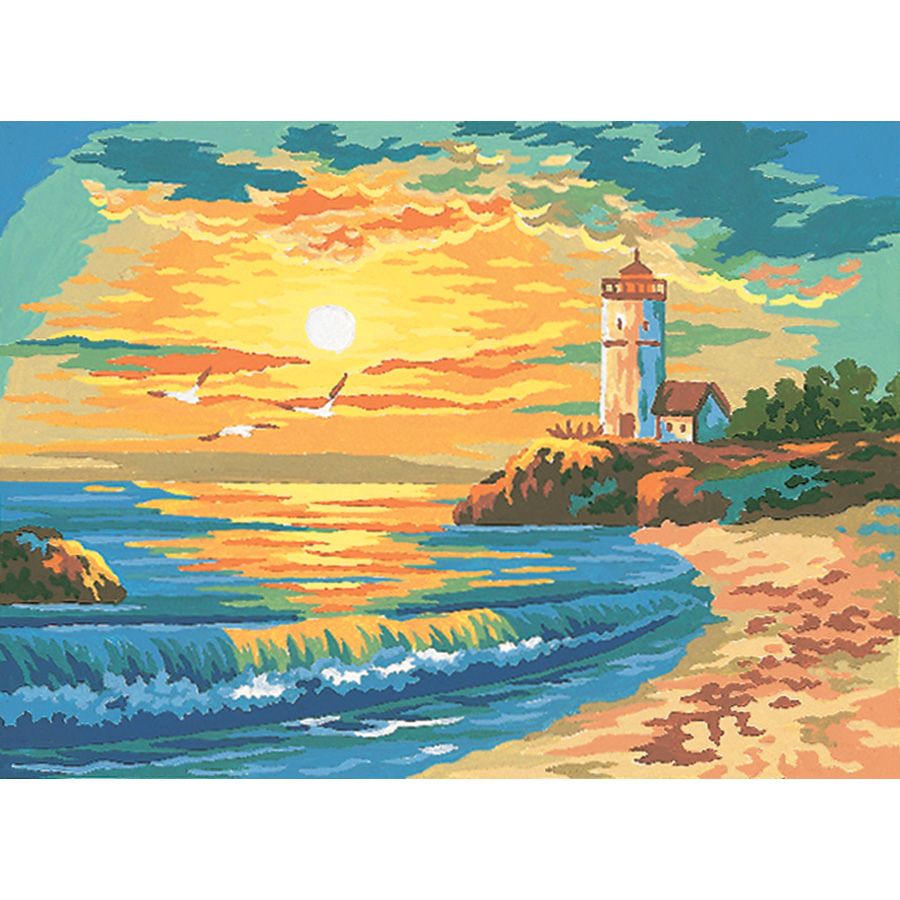 Canevas Pénélope - Coucher de soleil sur la plage - Collection d'Art