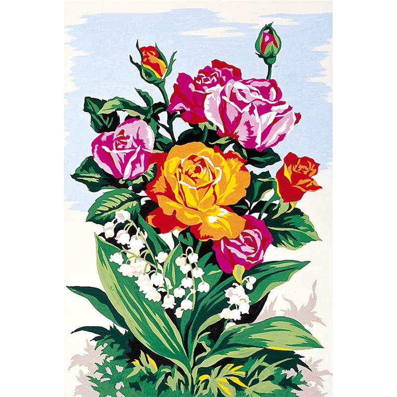 Kit canevas Pénélope - Le bouquet de roses - SEG de Paris
