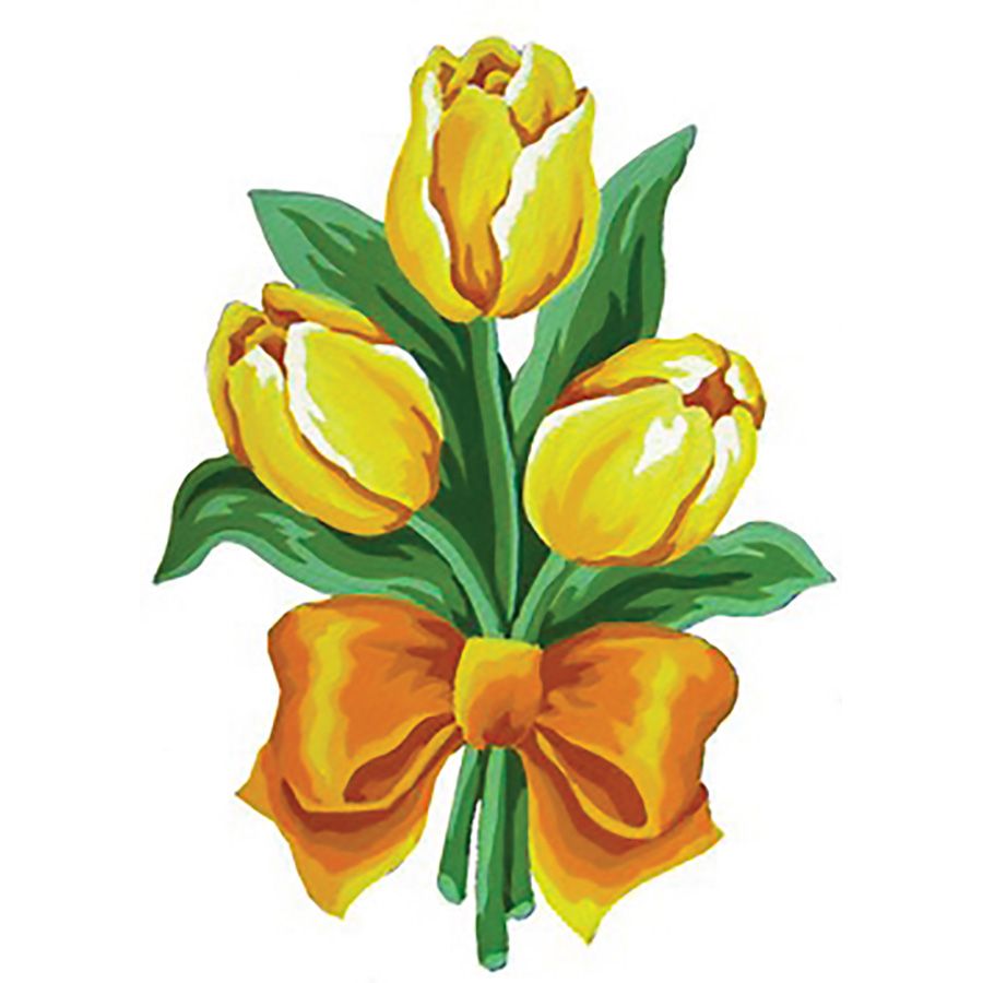 Canevas Pénélope - Tulipes jaunes - Collection d'Art
