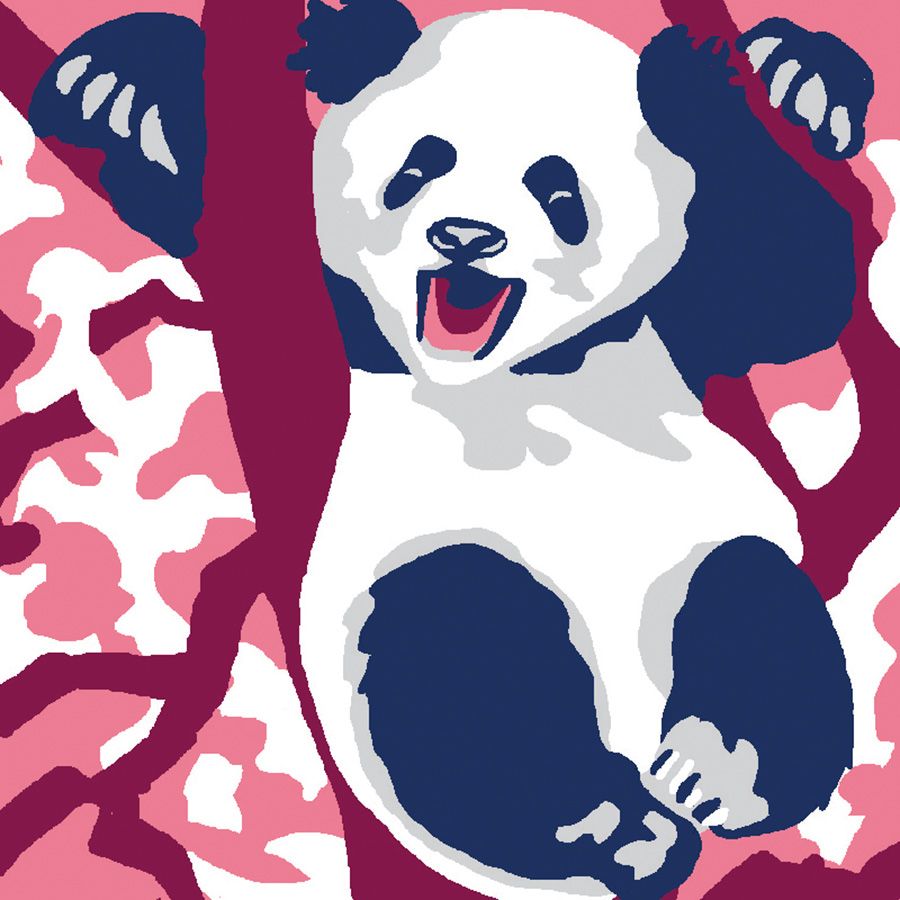 Kit canevas pour enfant toile gros trous - Panda - Luc Créations