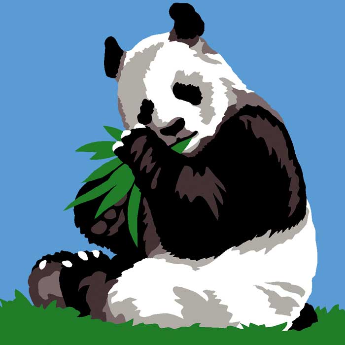 Kit canevas pour enfant toile gros trous - Panda - Margot de Paris