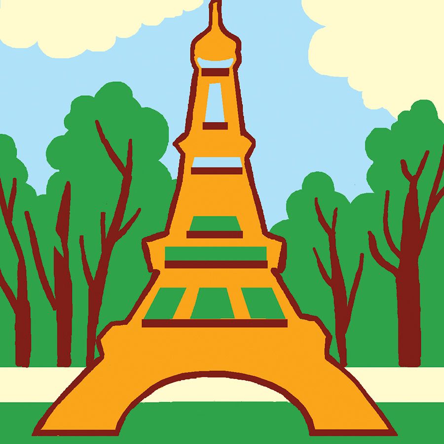 Kit canevas pour enfant toile gros trous - Tour Eiffel - Luc Créations