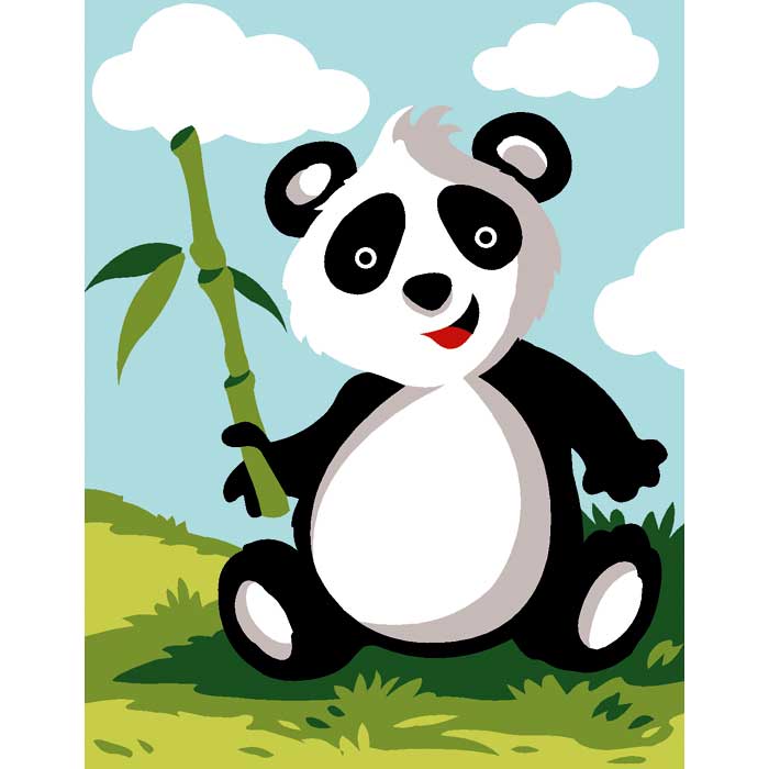 Kit canevas pour enfant toile petits trous - Panda - Margot de Paris