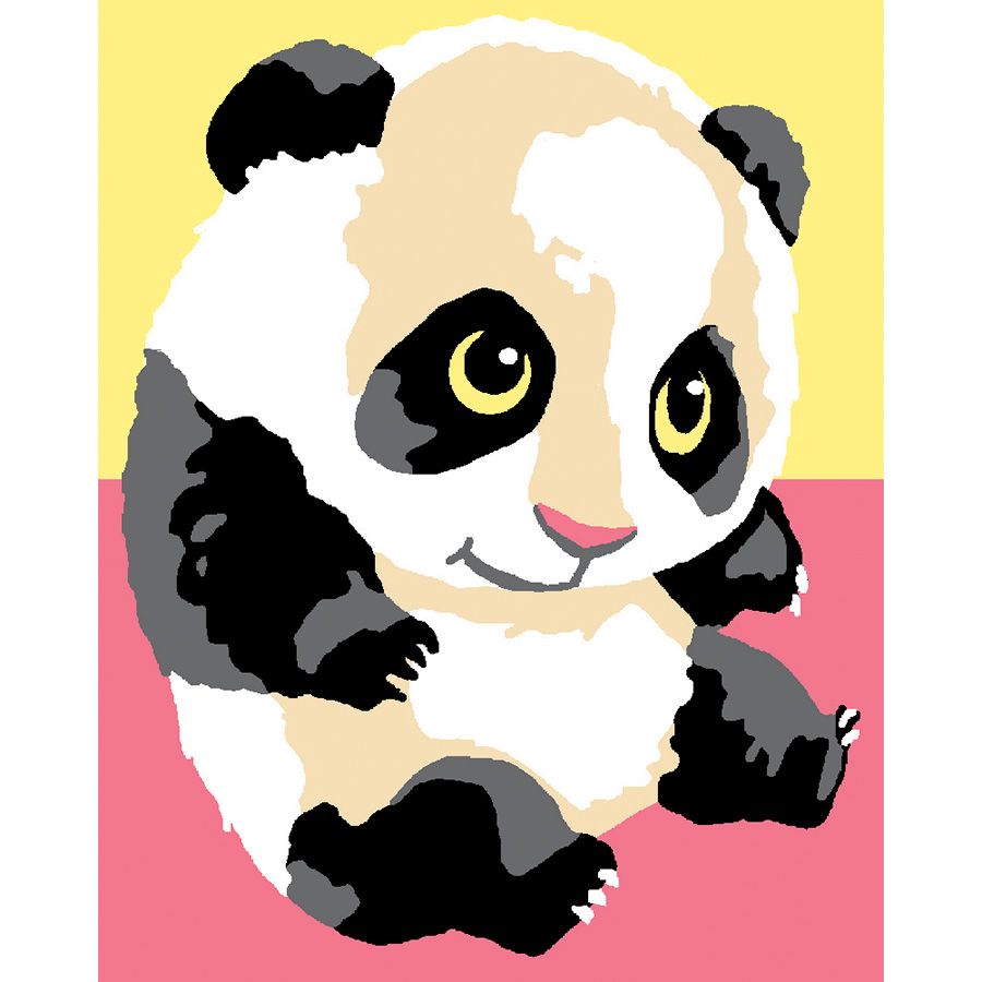 Kit canevas pour enfants toile petits trous - Petit panda - Luc Créations