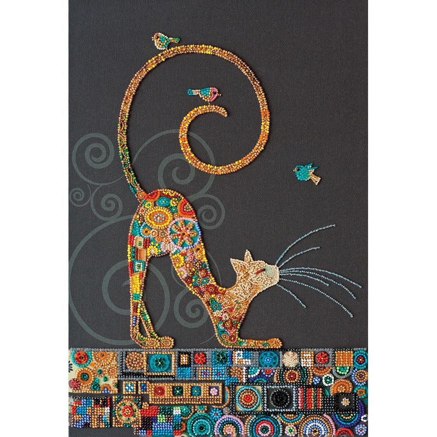 Kit de broderie avec perles - Kitty - Abris Art