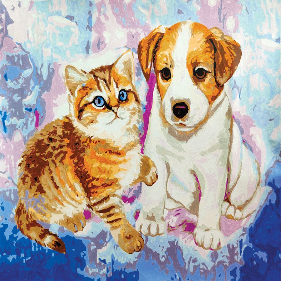 Kit peinture par numéro - Chat et chien - Craft Buddy