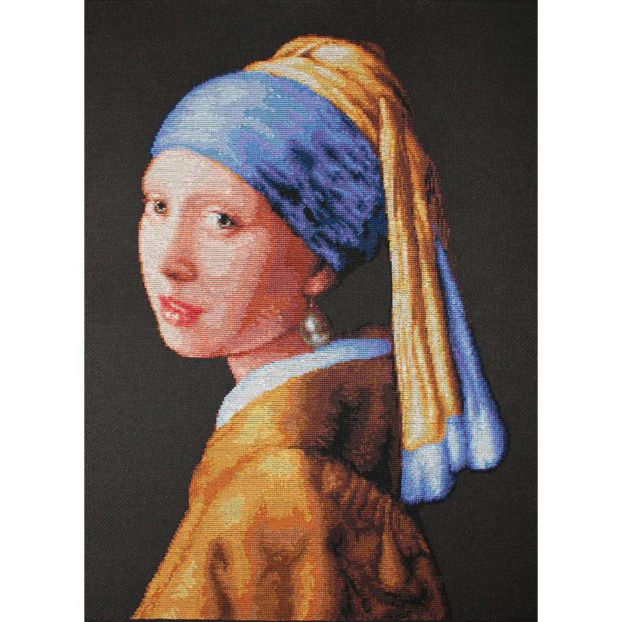 Kit point de croix compté - La jeune fille à la perle d'après Vermeer - Luca-S