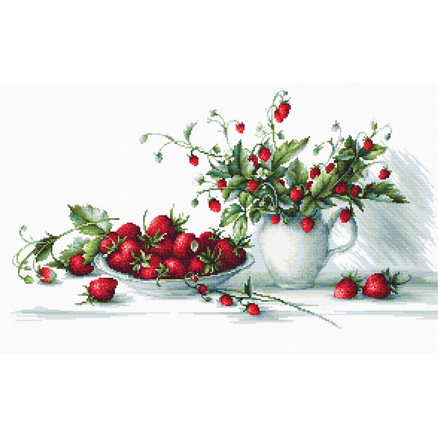 Kit point de croix compté - Natures mortes les fraises - Luca-S