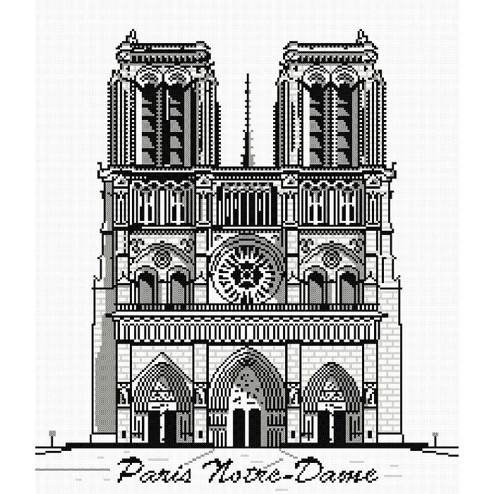 Kit point de croix compté - Notre-Dame - Marie Coeur