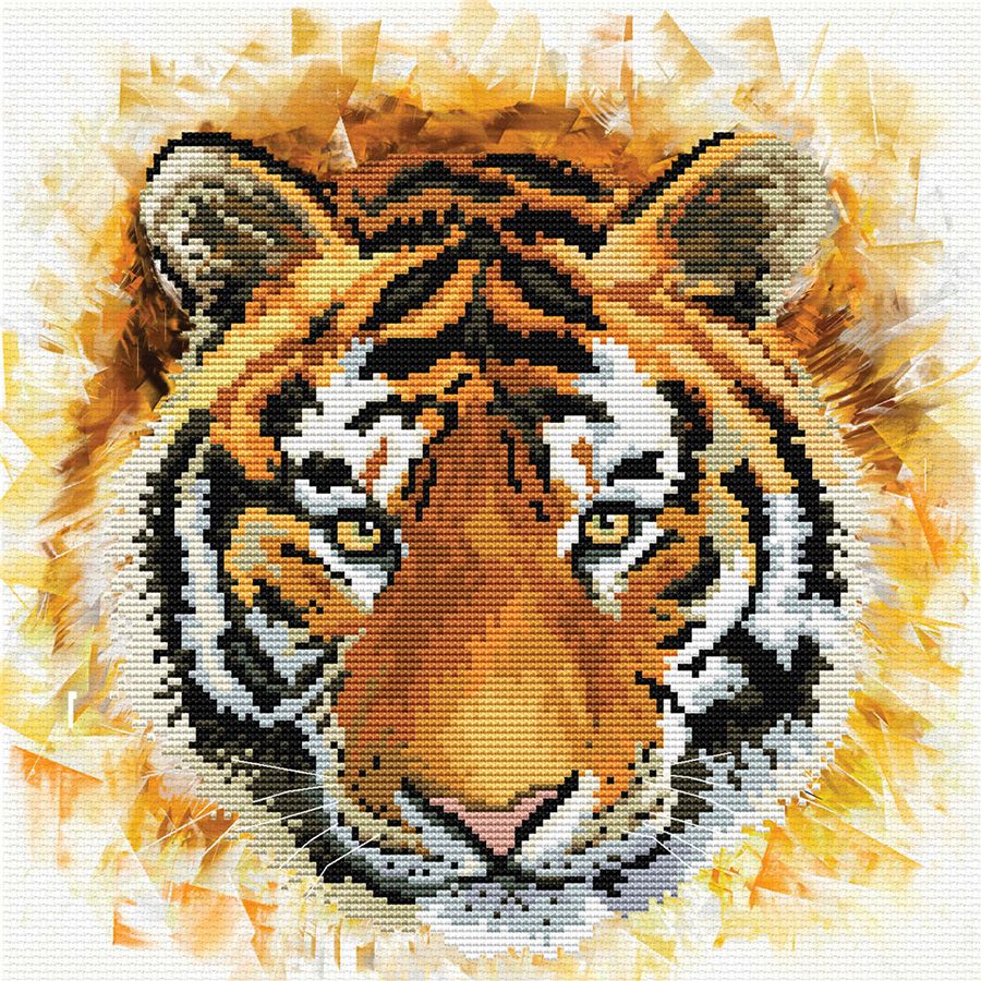 Kit point de croix imprimé - La force du tigre - Ladybird