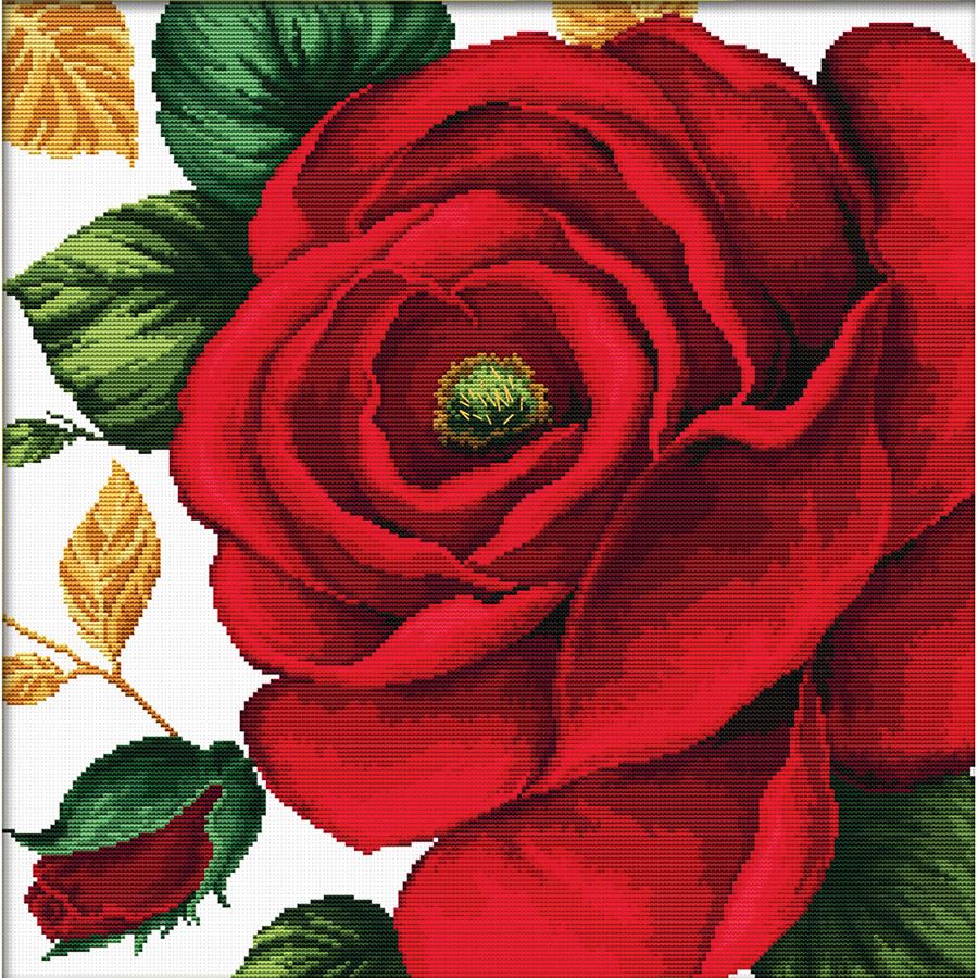 Kit point de croix imprimé - Rose rouge - Ladybird