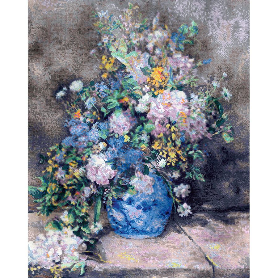 Kit point de croix - P.Auguste Renoir - Bouquet de Printemps - Riolis