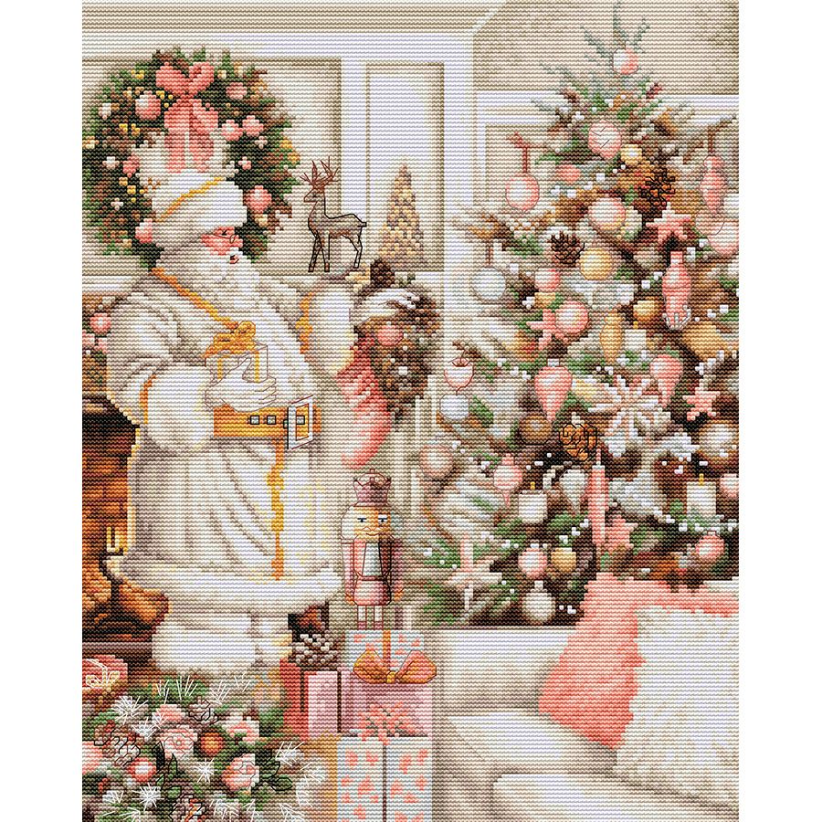 Kit point de croix point compté - Père Noël vêtu de blanc - Luca-S