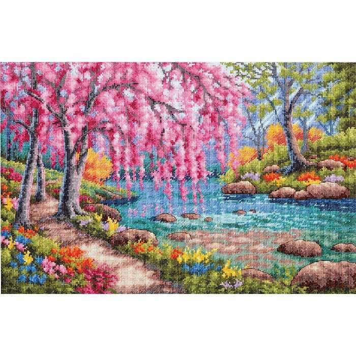 Kit point de croix - Ruisseau aux fleurs de cerisiers - Dimensions