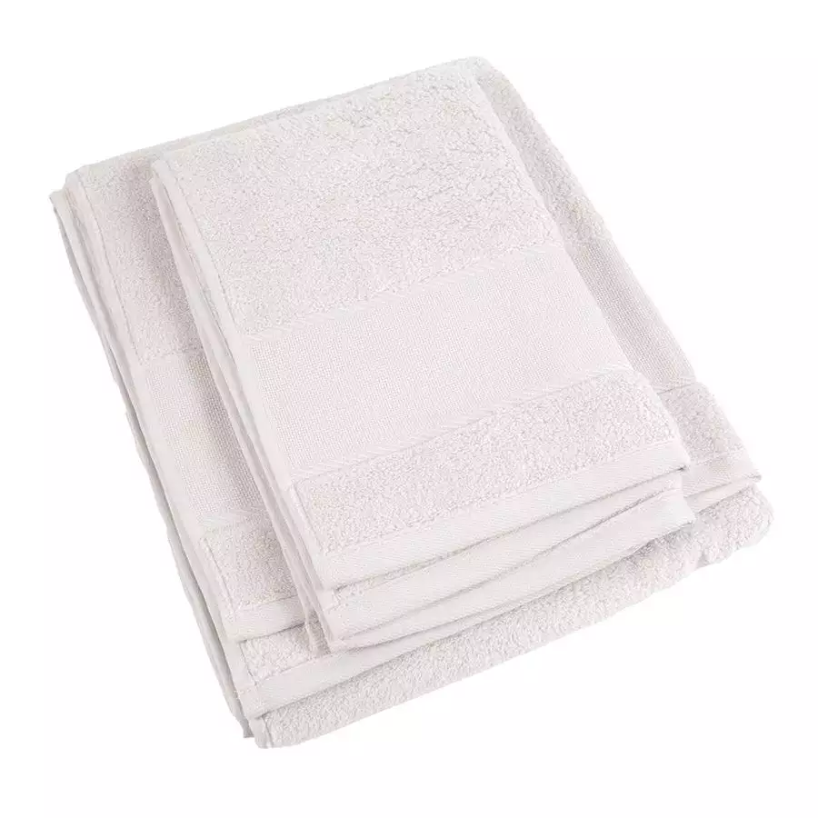 Serviette de toilette à broder - Lot de 2 serviettes éponge coloris Blanc - DMC