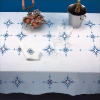 Camaïeu bleu - Nappe rectangulaire imprimée point de croix - Luc Créations