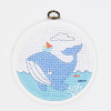 Kit broderie imprimée demi-point de croix pour enfants - La baleine - DMC