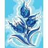 Kit canevas pour enfants - Fleurs bleues - Luc Créations