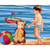 Kit canevas pour enfants - Jeu sur la plage - Luc Créations