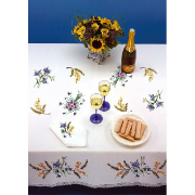 Violettes et Mimosas - Nappe rectangulaire imprimée - Luc Créations