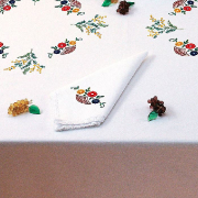 Les fleurs et les mimosas - Lot de 3 serviettes imprimées à broder - Luc Créations