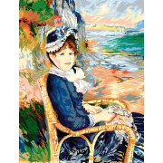 Kit canevas Pénélope - Au bord de la mer d'après Auguste Renoir - SEG de Paris