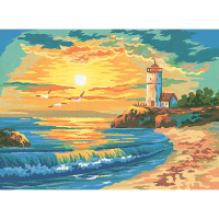 Canevas Pénélope - Coucher de soleil sur la plage - Collection d'Art
