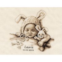 Kit point de croix compté - Bébé et lapin câlin - Vervaco