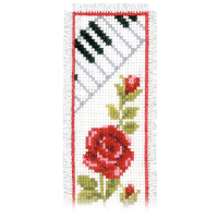 Marque-page rose avec clavier piano - Kit point de croix - Vervaco