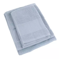 Serviette de toilette à broder - Lot de 2 serviettes éponge coloris Bleu Nuage - DMC