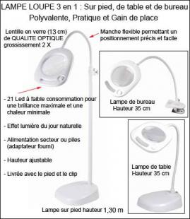 Lampe multifonctions - Lampe loupe 3 en 1 - PURElite