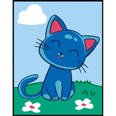 Chat bleu Kit canevas pour enfant