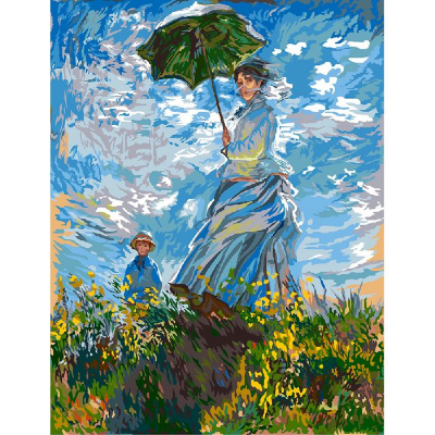 Canevas La femme à l'ombrelle d'après Monet