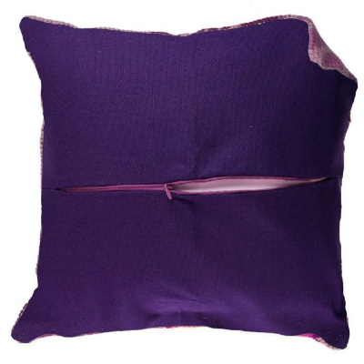 Dos coussin violet pour canevas ou broderie avec fermeture éclair