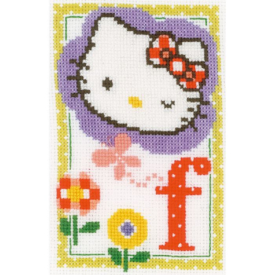 Hello Kitty lettre f kit broderie point de croix point compté